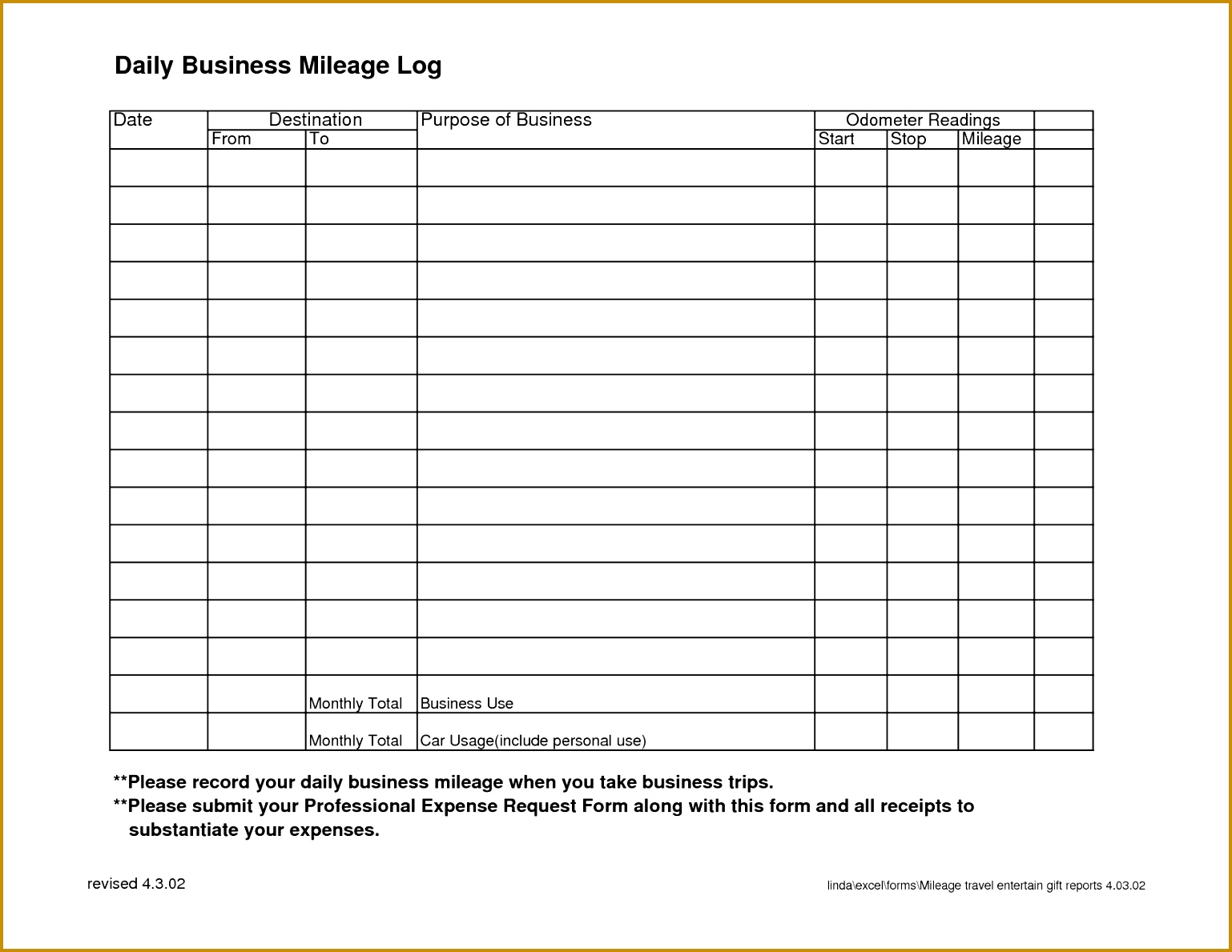 Pin Mileage Log Book Template on Pinterest 11891538