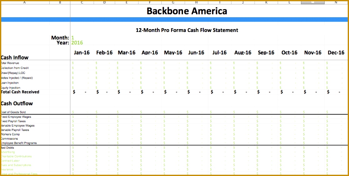 Cash Flow Worksheet 1116562
