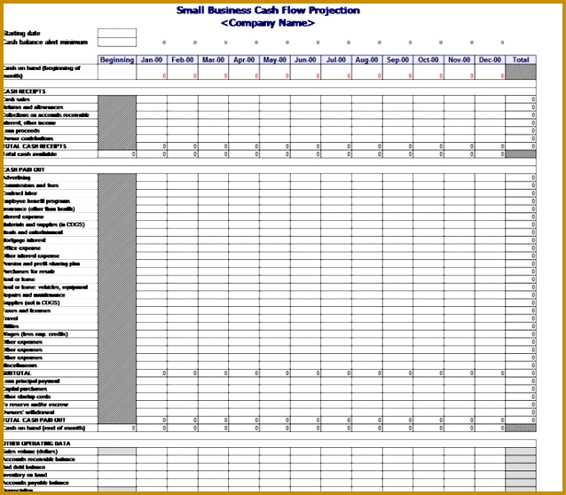 Small business cash flow projection 558638