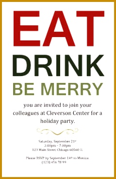 Eat Drink and be Merry Invitation Template 239367