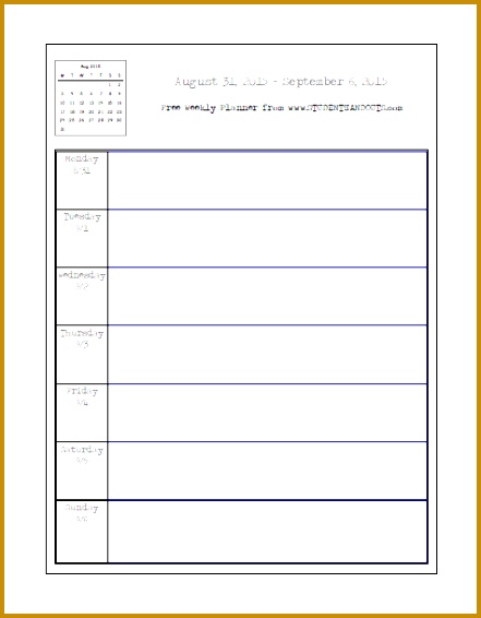 Weekly School Planner 2015 2016 This academic calendar is free to print Each 566441