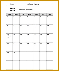 Monthly School Calendar June September 247204