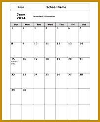 Monthly School Calendar June September 247204