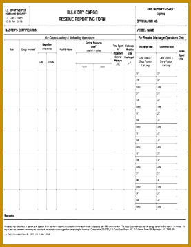 CG33 pdf Bulk Dry Cargo Residue Reporting Form uscg 358277