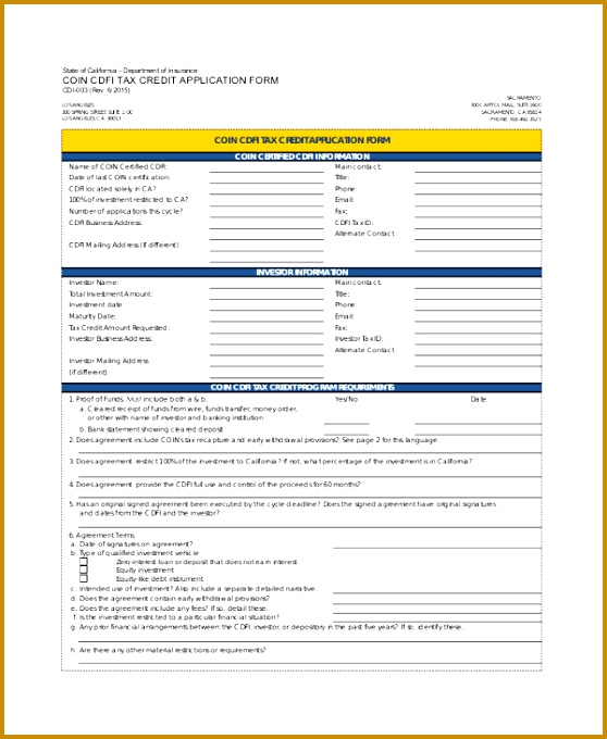 Tax Credit Application Form 680558