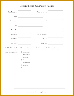 Meeting Room Reservation Request Business Form Template 337261