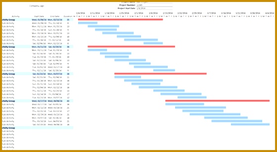 Construction Gantt Schedule 6 Day 308560