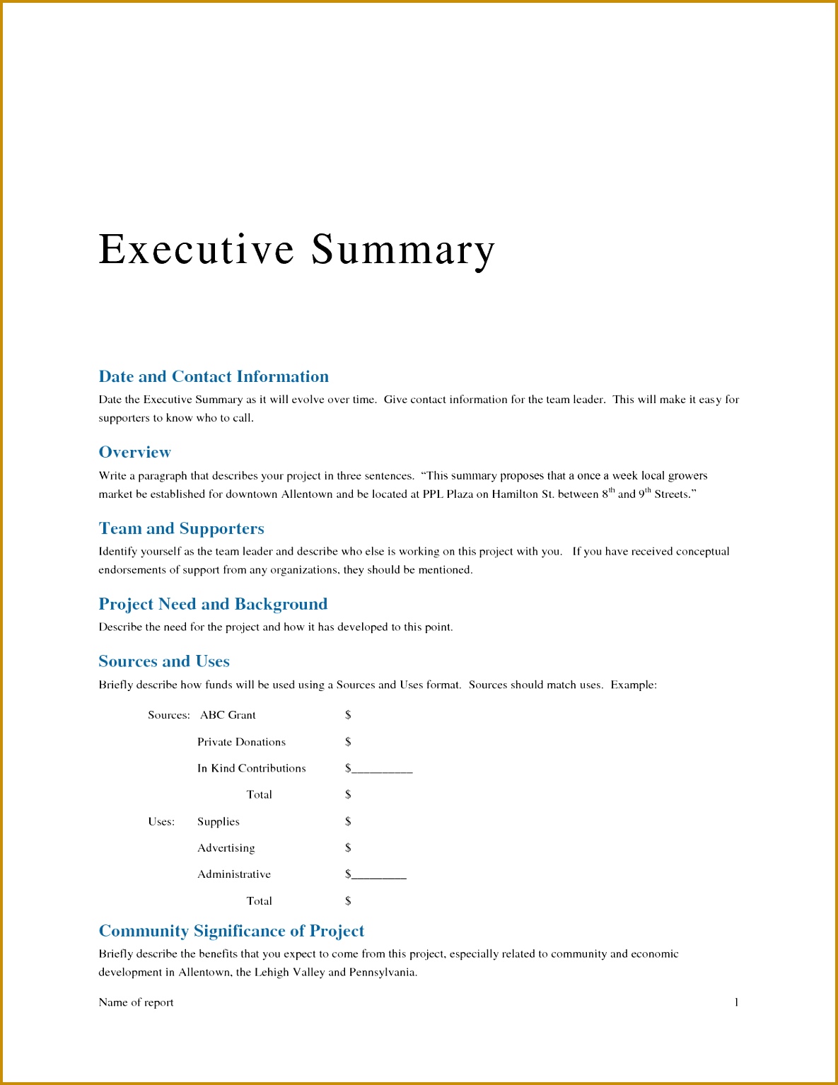 e Page Executive Summary Template Services Receipt Template Executive Summary Template Example e Page Executive 11851534