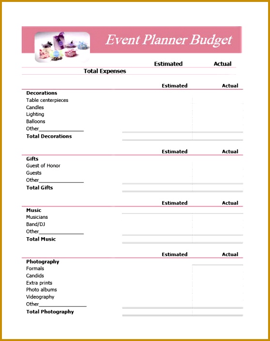 template event planning 558703