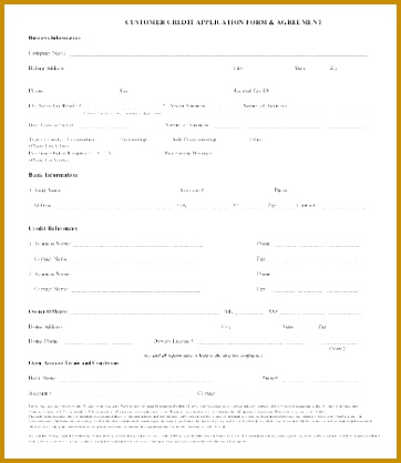 Business Customer Credit Application Form 362418