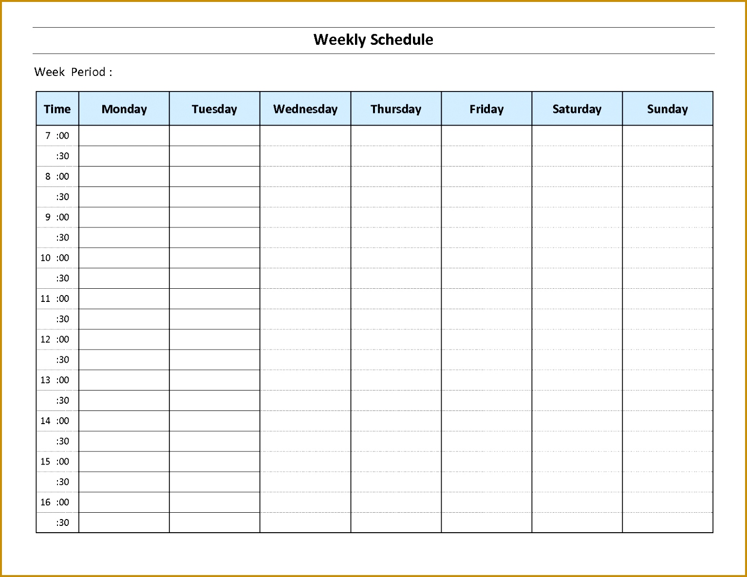 Top 5 resources to free weekly schedule templates word Word Excel Templates 15341185