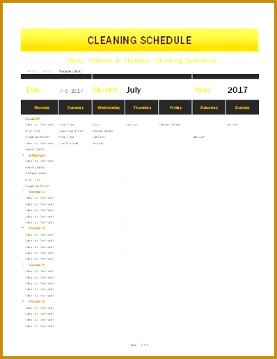 Cleaning Schedule Template 515398