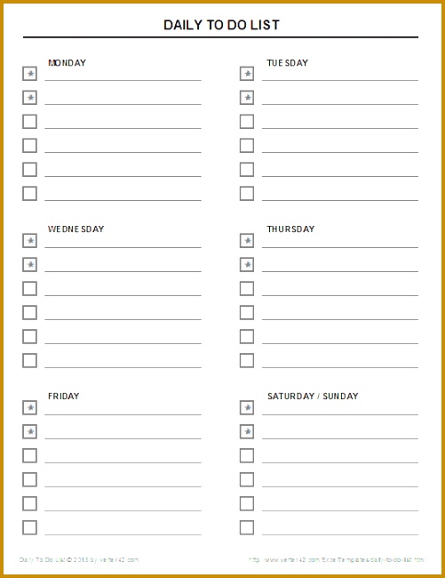 daily to do checklist to do list 650501