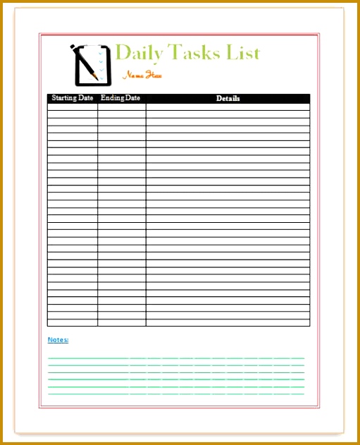 task list template xruzxnt2 631511