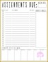 9 Daily Homework Calendar Template