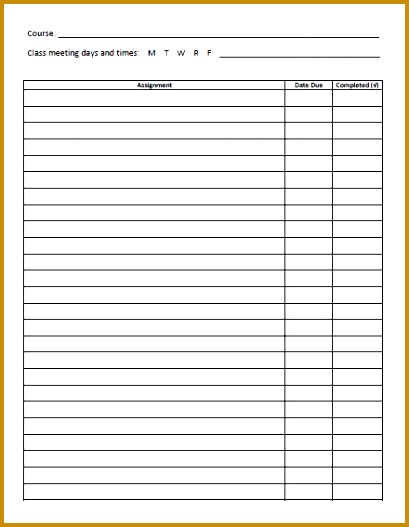 Daily Homework Checklist Printable Editable Blank Calendar Daily Checklist Template 527409