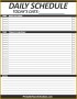 4 Daily Schedule Template