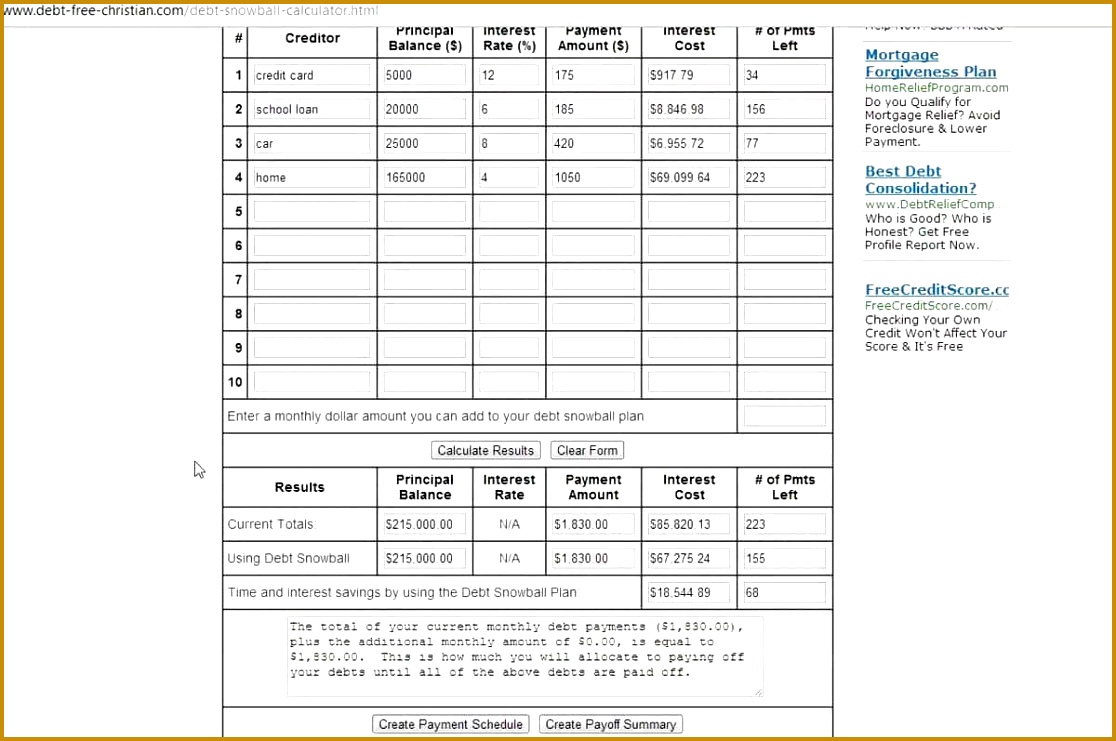 free debt snowball spreadsheet and consolidation worksheet template 7411116