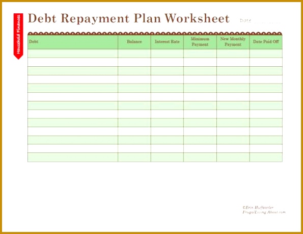 Free Printable Debt Repayment Plan Worksheet 459595