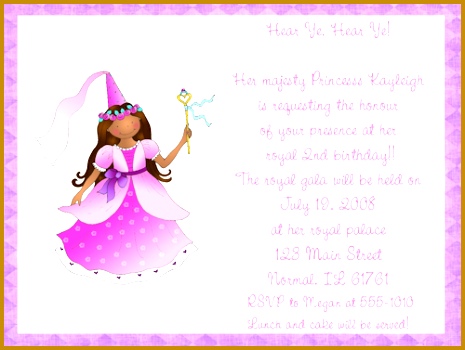 free princess birthday invitations template 350465