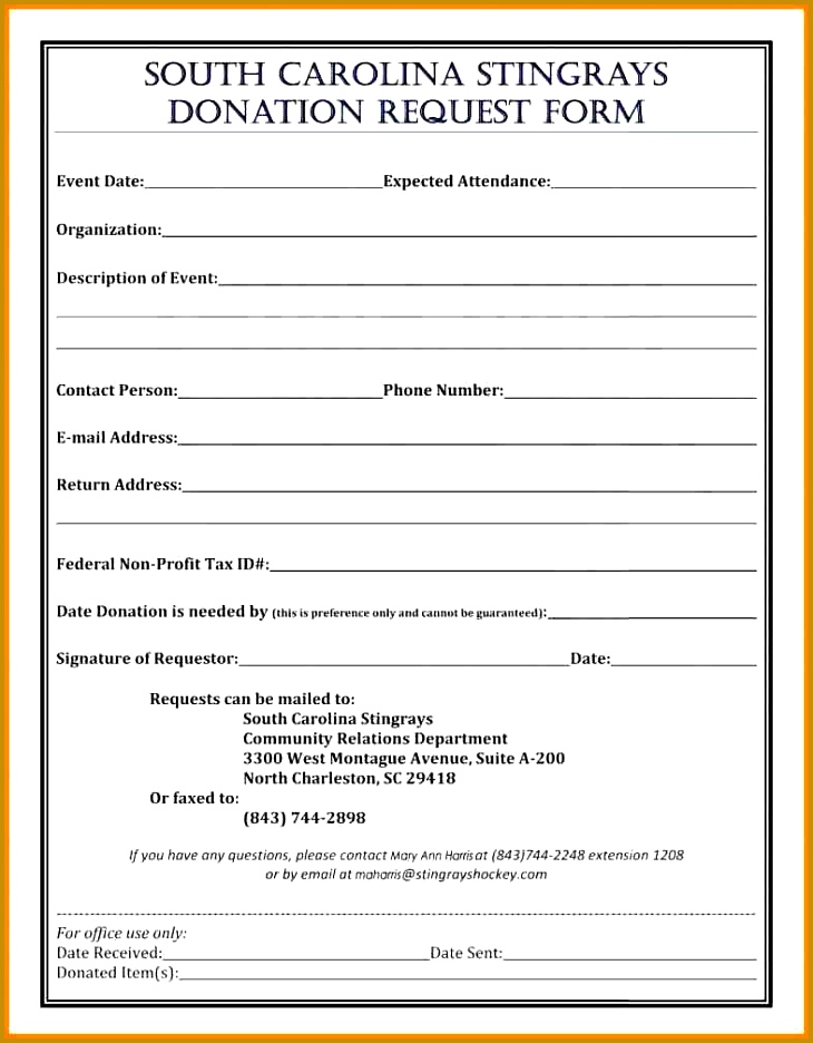 8 charitable donation request form template 936730