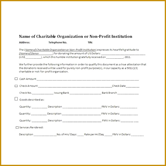 charitable donation receipt sample 558558