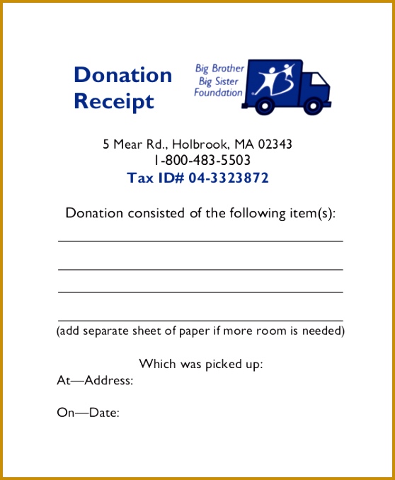 Charitable Donation Receipt Template 678558