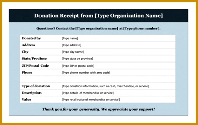 Donation Receipt Template 391248