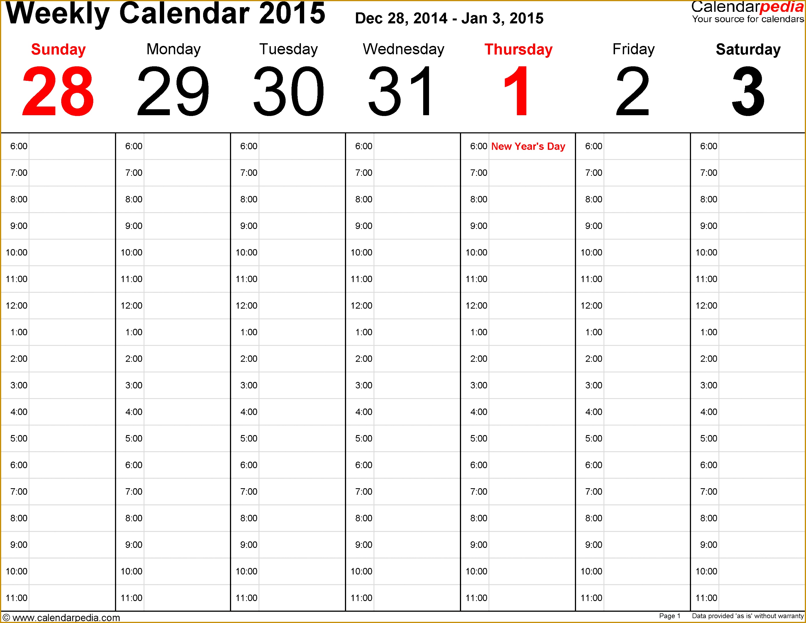 Free Weekly Schedule Template for Excel 21582790