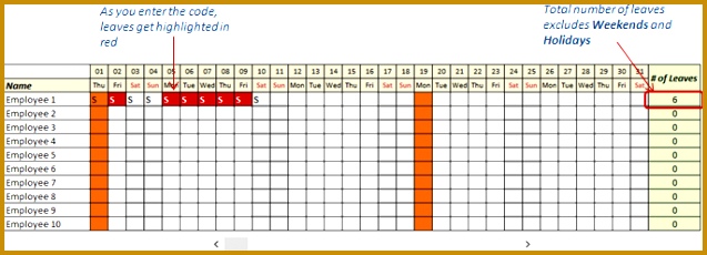 leave tracker excel template excel leave tracker number of leaves cNUCvo 637230