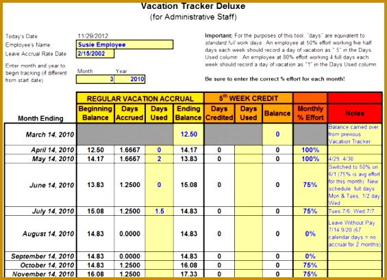employee vacation tracker template 222 410565
