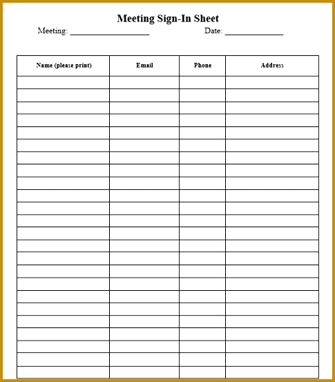 8 Free Sample Safety Sign In Sheet Templates – Printable Samples 553485