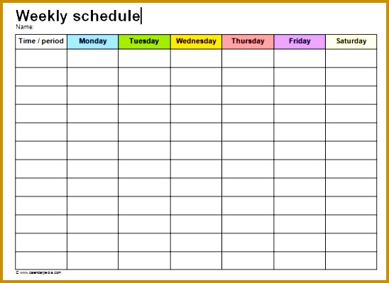 schedule templates word 399548