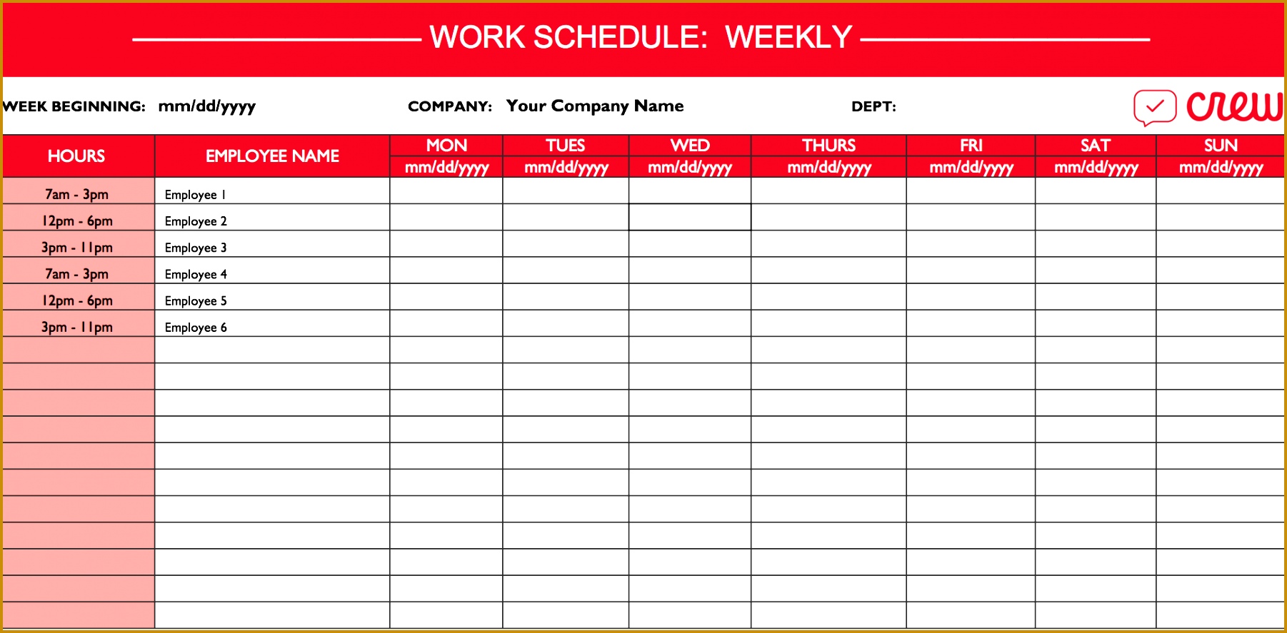 a weekly employee shift schedule template is a good option It s a very smart way to your week planned quickly The only drawback is that you must 8871802