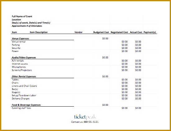 Event Planning Sheet Template 7 Event Planning Bud Templates Uspensky Irkutsk Ru 550424