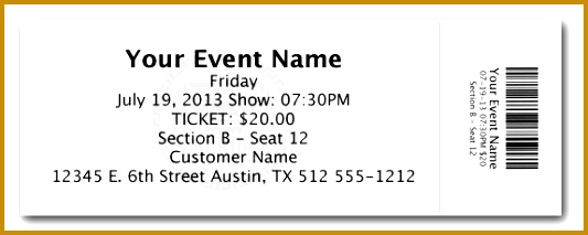 ticket template 213533