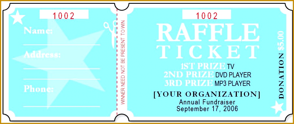 sample raffle ticket templates 4291019