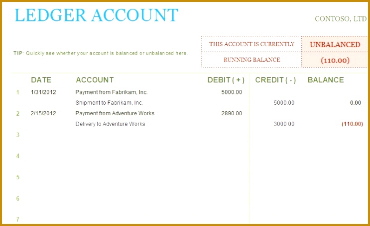 Excel General Ledger Template 455743
