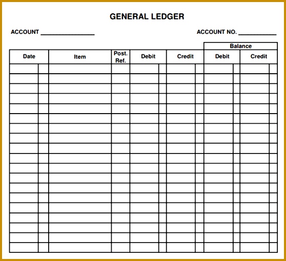 General Ledger Form General Journal Ledger Example Sample General 558510