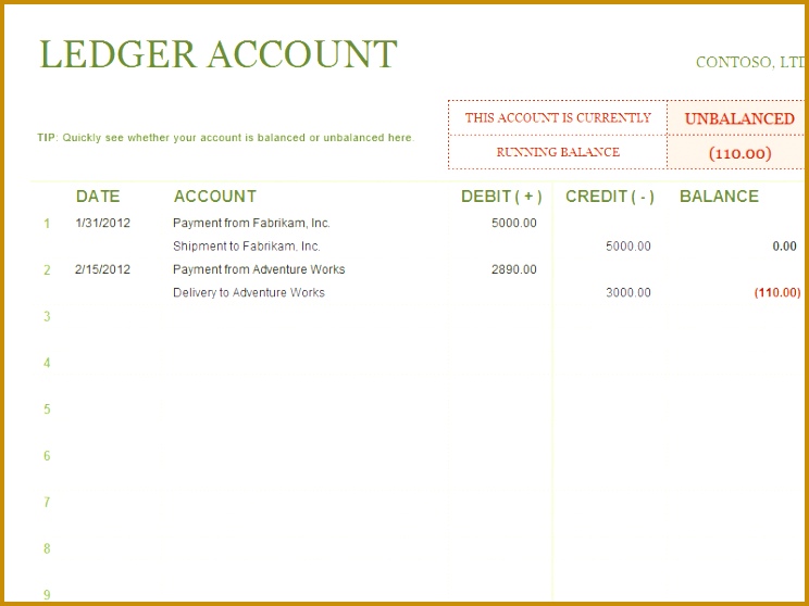 General Ledger Template 558744