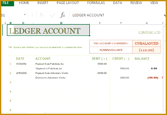 beautifully laid out t account ledger for excel 372539