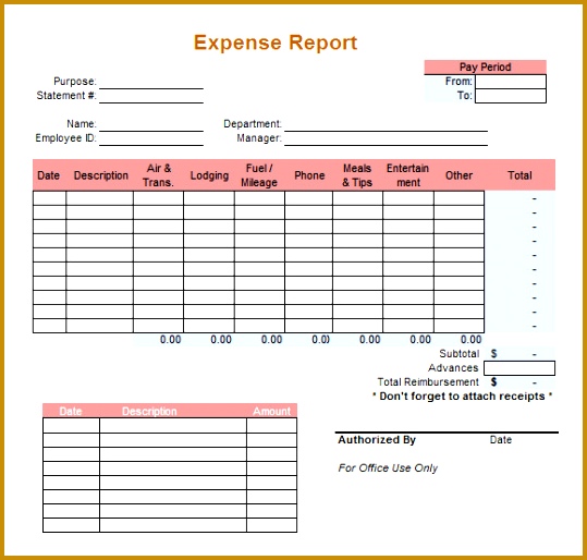 sample expense report 514539