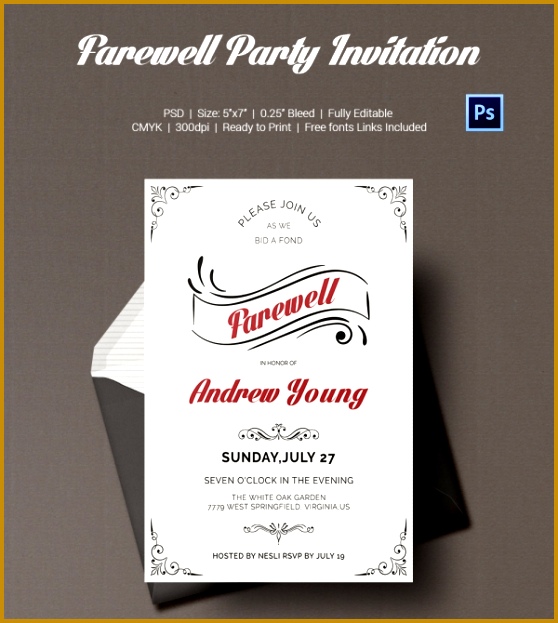 farewell party invitation template 25 free psd format Birthday invitations 623558