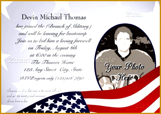 Military Farewell Party Paper Invitation Card Template 388544
