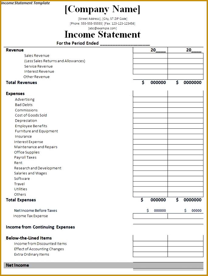 Download Free In e Statement Template 684907