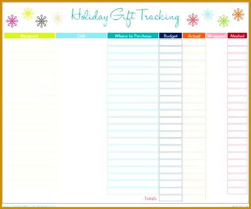 Holiday Gift List Template with regard to Christmas List Organizer 425511