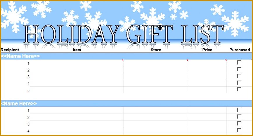 printable holiday shopping list template 466868