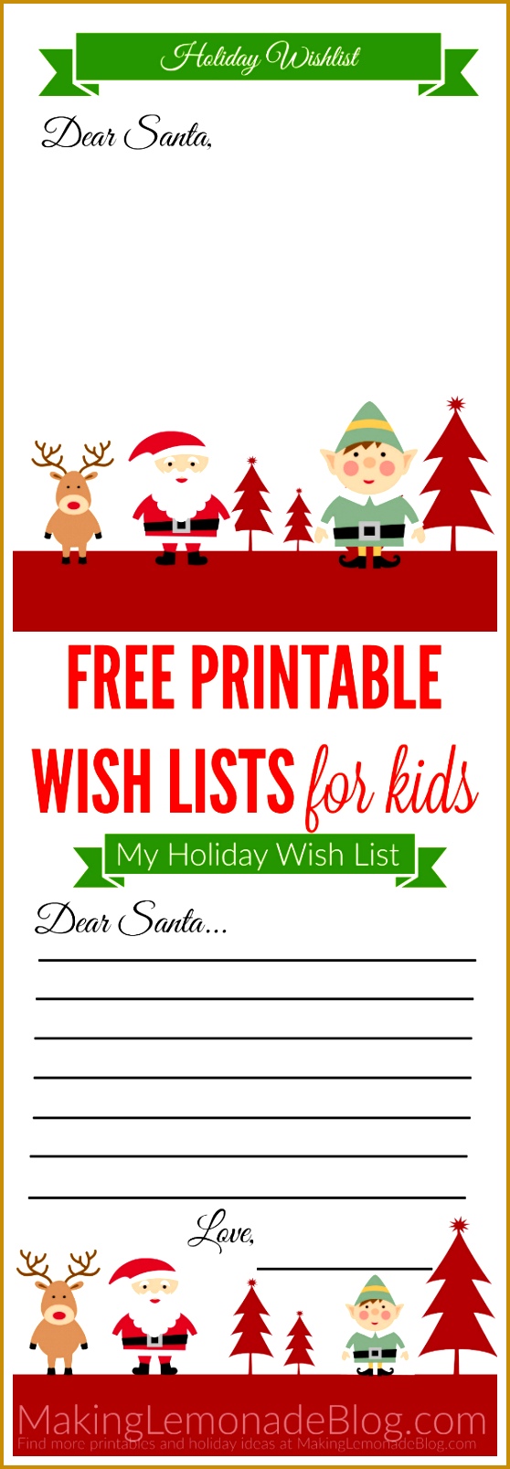 Free Printable Christmas Wishlist for Kids 1607558