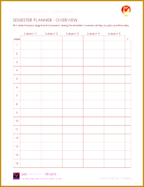 Homework planner printable 635491