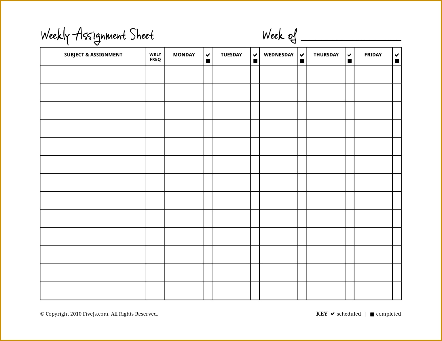 homeschool weekly assignment planner 15351185